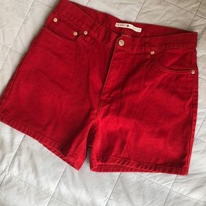 TOMMY HILFIGER RED DENIM SHORTS SIZE 6/8